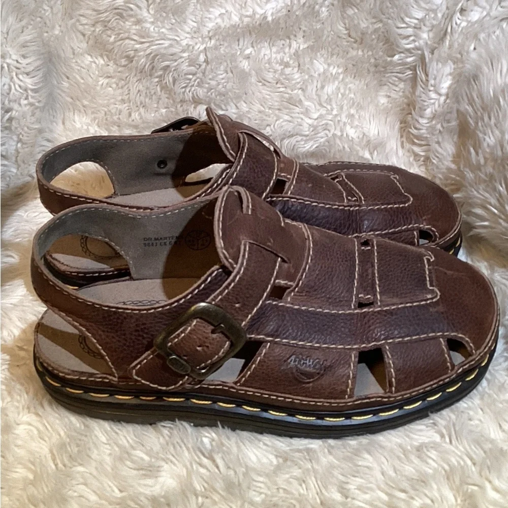 Dr. Martens Mens Brown Leather Sandals size 11